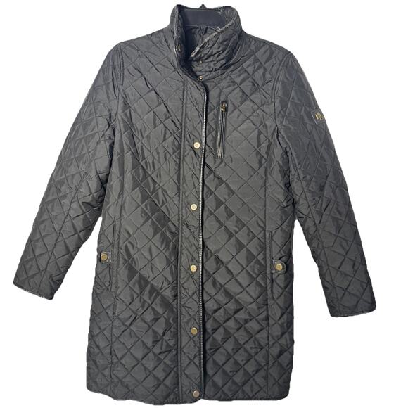 Ralph Lauren Women's Size PS Black Quilted Jacket Hidden Zipper/Button - Picture 1 of 15